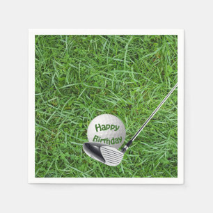 Birthday Golf Ball and Club Napkins