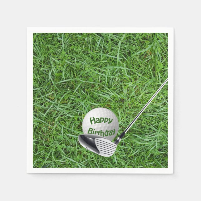 Birthday Golf Ball and Club Napkins (Front)