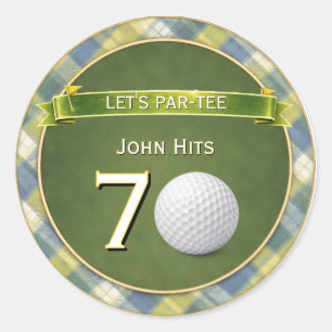 Birthday Golf / Golfing / Golfer Theme Classic Round Sticker