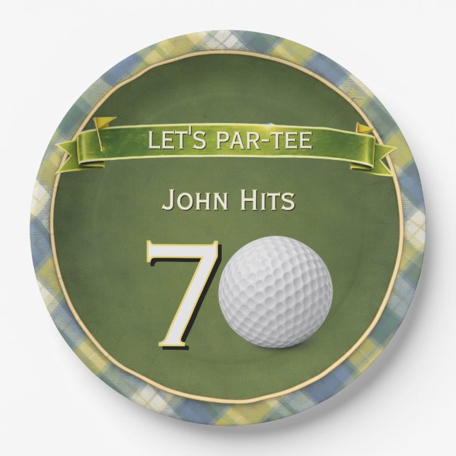  Birthday Golf / Golfing / Golfer Theme Paper Plates (Front)