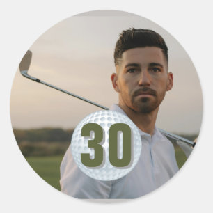 Birthday Golf Party Fun Classic Round Sticker