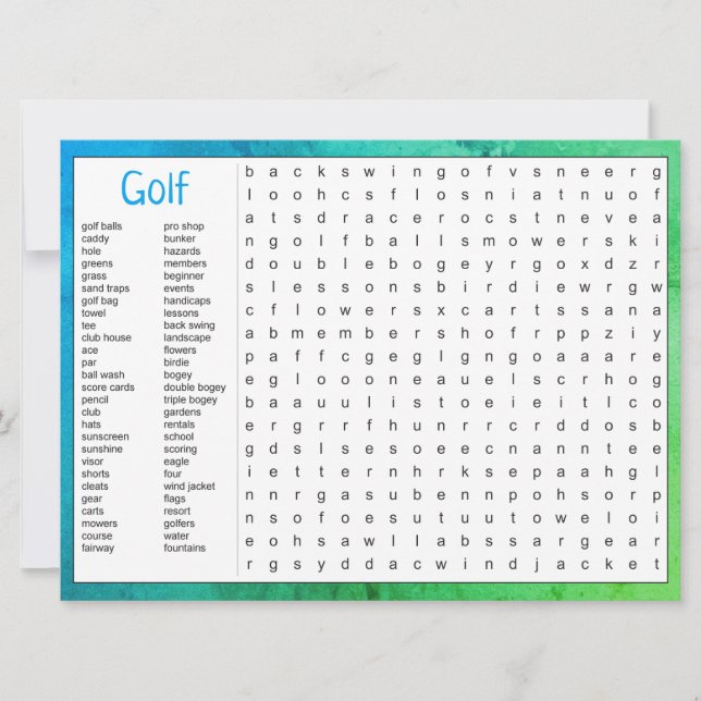 Birthday Golf Theme Game Announcement (Front)