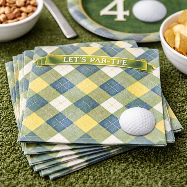 Birthday Golf Theme Let's Par-tee Napkins (Creator Uploaded)