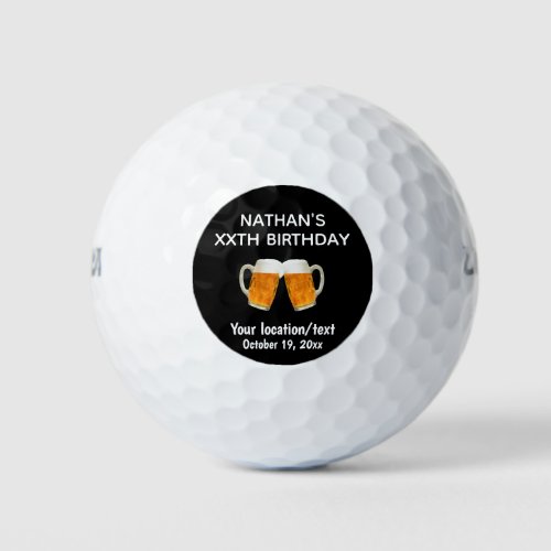 Birthday Golfer Age Beer Cheers  Golf Balls