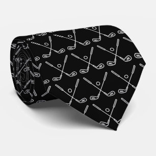 Birthday Golfer Ball 70th Sports Player Par Black Neck Tie