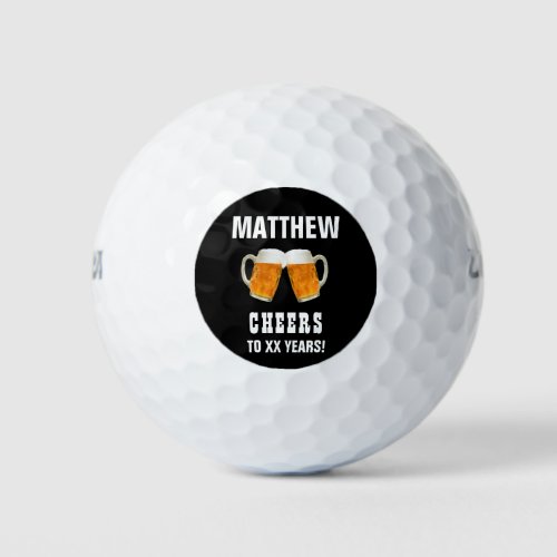 Birthday Golfer Beer Cheers Fun Golf Balls