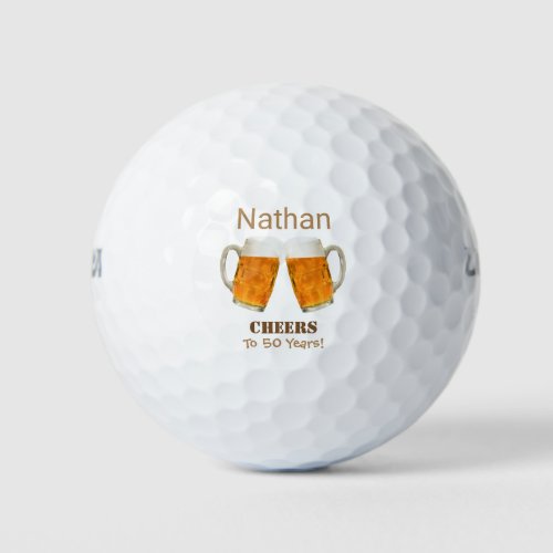 Birthday Golfer Beer Cheers Golf Balls
