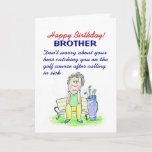 birthday golfer card<br><div class="desc">funny birthday greeting card,  birthday greeting card for brother</div>