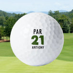 Birthday Golfer Funny 21th Party Par Thirty Golf Balls<br><div class="desc">Par 21. Funny 21th birthday quote golf balls. Perfect for son,  partner,  brother. Golfer gift idea. You can personalize the year and name.</div>