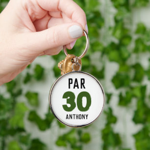 Birthday Golfer Funny 30th happy Dad Par Keychain