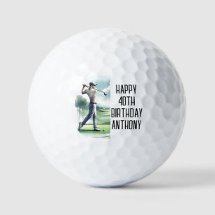 Birthday Golfer Funny 40th happy Dad Golf Balls