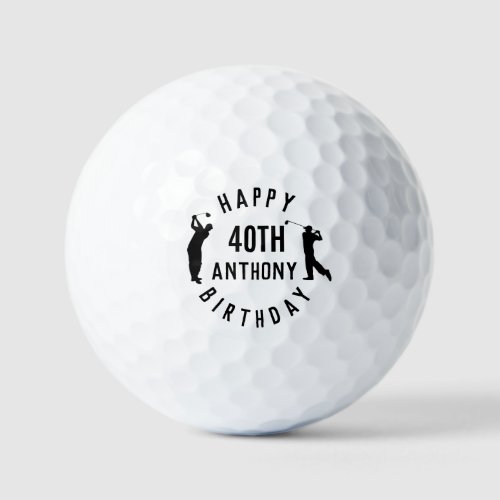 Birthday Golfer Funny 40th happy Dad Golf Balls