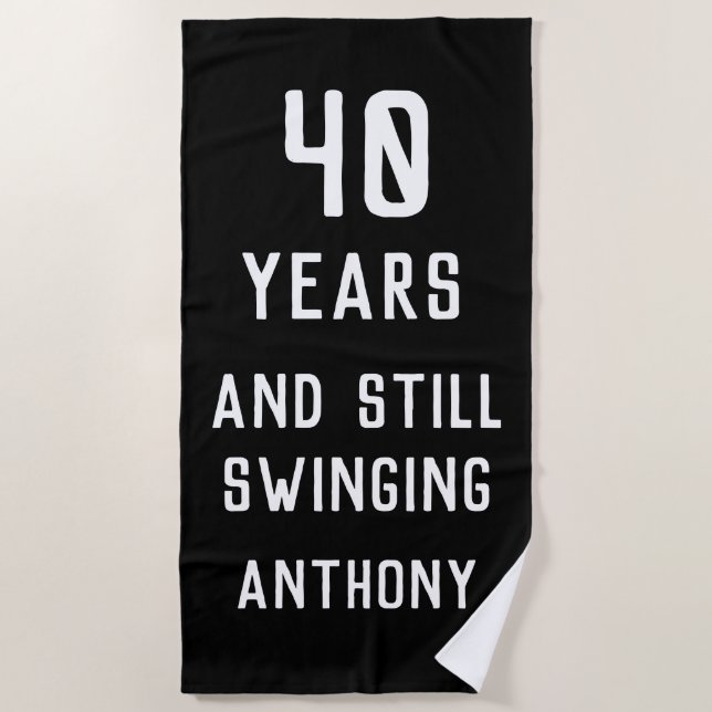 Birthday Golfer Funny 40th happy Dad Par Beach Towel (Front)