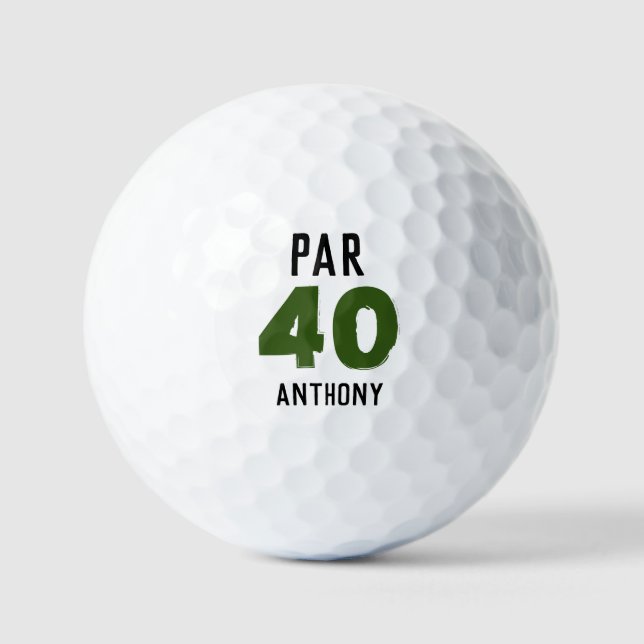 Birthday Golfer Funny 40th happy Dad Par Golf Balls (Front)