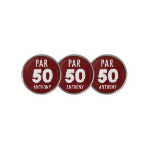 Birthday Golfer Funny 50th happy Dad Par Burgundy Golf Ball Marker