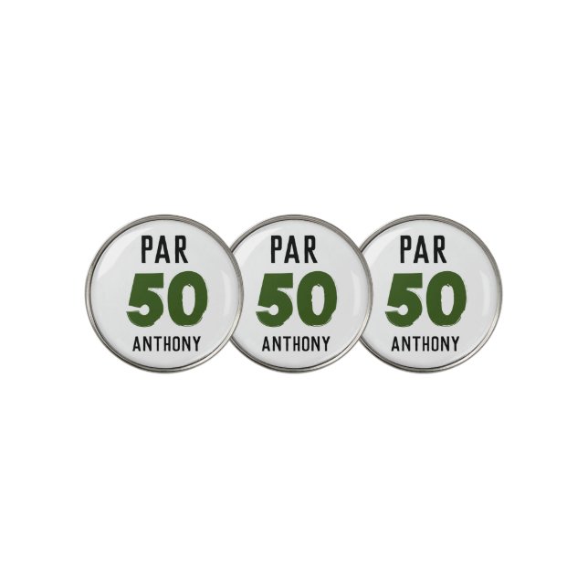 Birthday Golfer Funny 50th happy Dad Par Golf Ball Marker (3 Up)