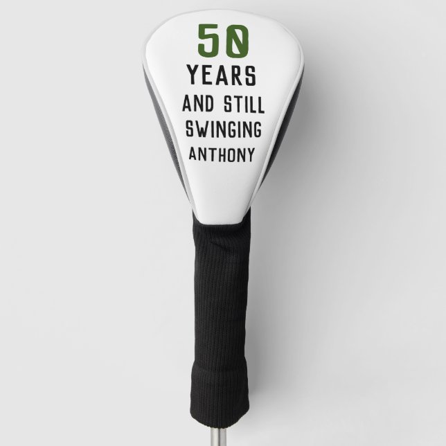 Birthday Golfer Funny 50th happy Dad Par Golf Head Cover (Front)