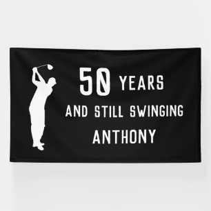 Birthday Golfer Funny 50th happy Dad Par Sports Banner