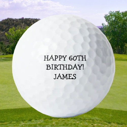 Birthday Golfer Funny 60th happy Dad  Golf Balls