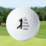 Birthday Golfer Funny 60th happy Dad Par Golf Balls<br><div class="desc">On par since 1963. 60th Birthday. Perfect for dad,  grandad,  stepdad. Golfer gift idea. Personalize it with a year.</div>