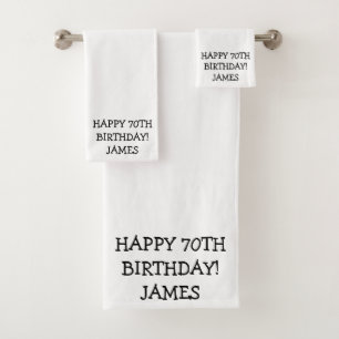 Birthday Golfer Funny 70th happy Dad Bath Towel Set