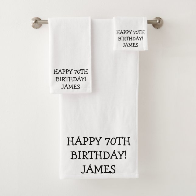 Birthday Golfer Funny 70th happy Dad  Bath Towel Set (Insitu)