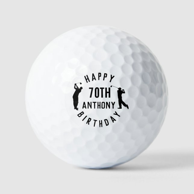 Birthday Golfer Funny 70th happy Dad Golf Balls (Front)