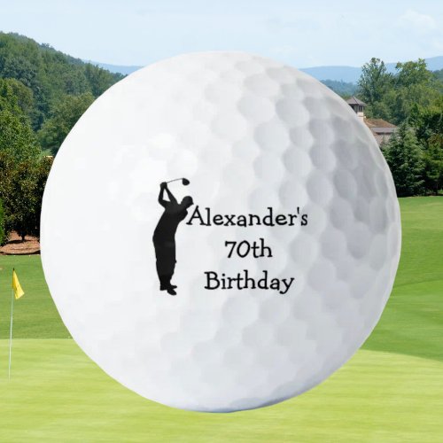 Birthday Golfer Funny 70th happy Dad Golf Balls
