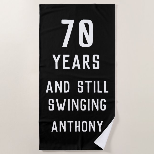 Birthday Golfer Funny 70th happy Dad Par Beach Towel (Front)