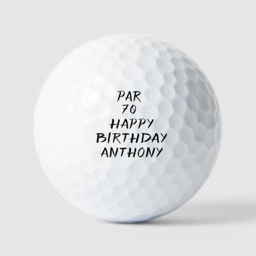 Birthday Golfer Funny 70th happy Dad Par Golf Balls