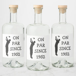 Birthday Golfer Funny 70th happy Dad Par Liquor Bottle Label