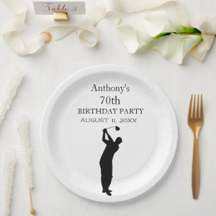 Birthday Golfer Funny 70th happy Dad Par Paper Plates