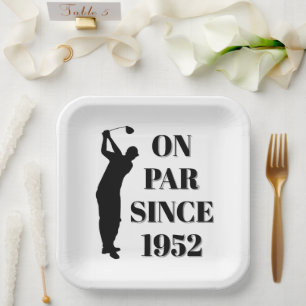 Birthday Golfer Funny 70th happy Dad Par Paper Plates