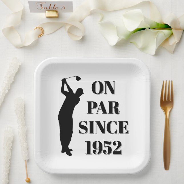Birthday Golfer Funny 70th happy Dad Par Paper Plates (Wedding)