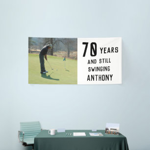 Birthday Golfer Funny 70th happy Dad Par Photo Banner
