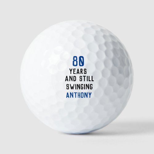 Birthday Golfer Funny 80th happy Dad Par Blue Golf Balls