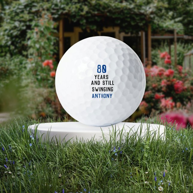 Birthday Golfer Funny 80th happy Dad Par Blue Golf Balls (Creator Uploaded)