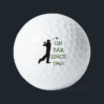 Birthday Golfer Funny 80th happy Dad Par Golf Balls<br><div class="desc">On par since 1943. Green 80th Birthday. Perfect for dad,  grandad,  stepdad. Golfer gift idea. Personalize it with a year.</div>