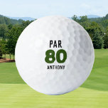 Birthday Golfer Funny 80th happy Dad Par Golf Balls<br><div class="desc">Par 80. Funny 80th birthday quote golf balls. Perfect for dad,  grandad,  stepdad. Golfer gift idea. You can personalize the year and name.</div>