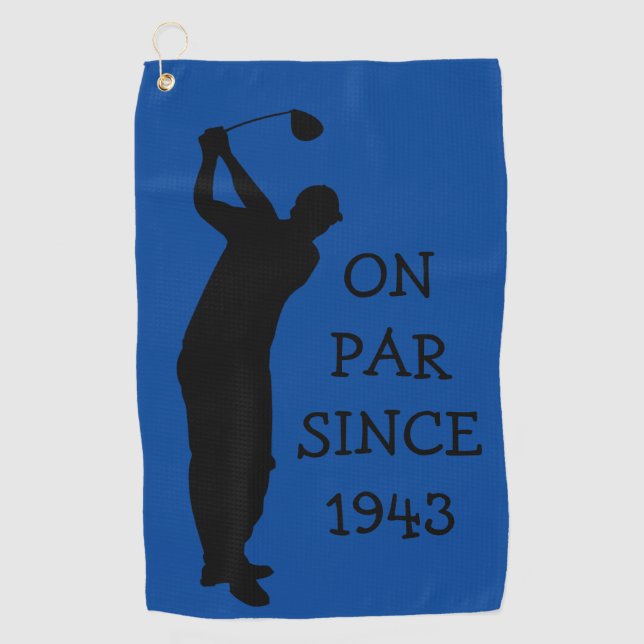 Birthday Golfer Funny 80th happy Dad Par Humor Golf Towel (Front)