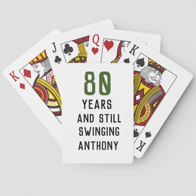Birthday Golfer Funny 80th happy Dad Par Poker Cards (Back)