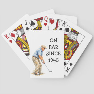 Birthday Golfer Funny 80th happy Dad Par Poker Cards