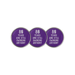 Birthday Golfer Funny 80th happy Dad Par Purple Golf Ball Marker