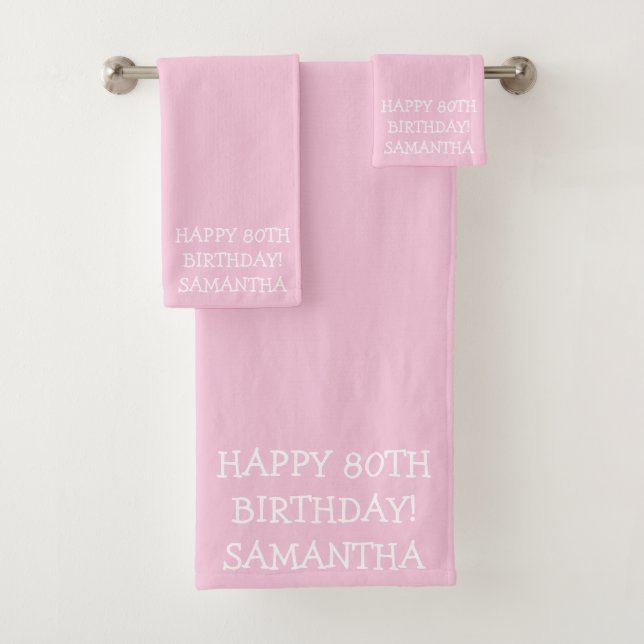 Birthday Golfer Funny 80th happy Mom  Bath Towel Set (Insitu)