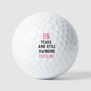Birthday Golfer Funny 80th happy Pink Par Golf Balls