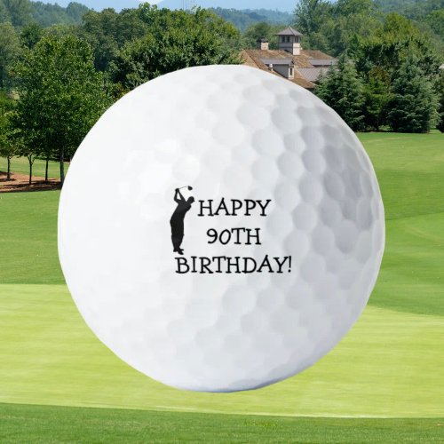 Birthday Golfer Funny 90th happy Dad Golf Balls