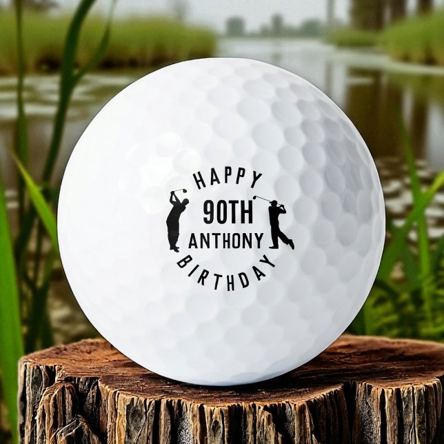Birthday Golfer Funny 90th happy Dad Golf Balls (Creator Uploaded)