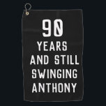 Birthday Golfer Funny 90th happy Dad Par Golf Towel<br><div class="desc">90 years and still swinging,  funny 90th birthday quote golf towel. Perfect for dad,  grandad,  stepdad. Golfer gift idea. You can personalize the year and name.</div>
