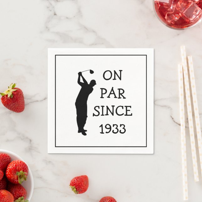 Birthday Golfer Funny 90th happy Dad Par Napkins (Insitu)