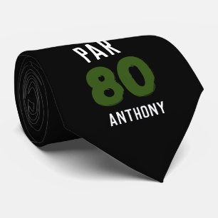 Birthday Golfer Green 80th happy Dad Par Neck Tie